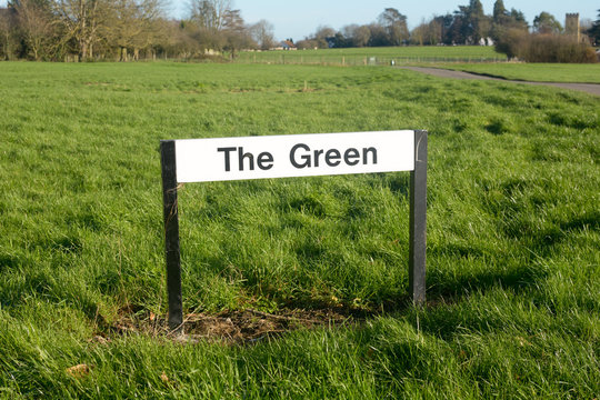 The Green sign at Woughton-on-the-Green, Buckinghamshire, England