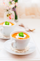 Cream Carrot Soup in a Cup