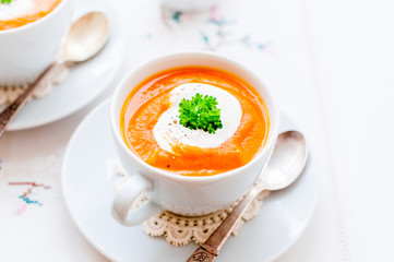 Cream Carrot Soup in a Cup