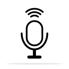 Icon microphone with shadow