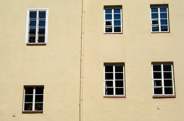 Six windows in courtyard of Vilnius university