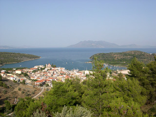 Gulf in Greece and small city