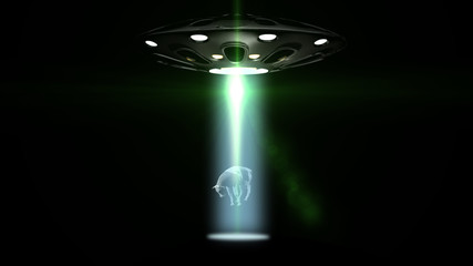 flying saucers ufo kidnapped a cow © Riko Best