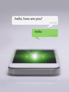Smartphone and message icons.