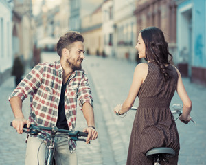 casual cyclists stop to smile