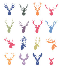 Fototapeta premium Deer horns label set.