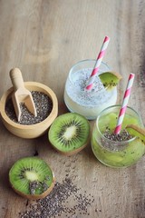 chia seed with kiwifruit