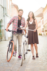 joy cycling in the old town center