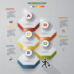 Abstract 5 steps infographis elements.Vector illustration.