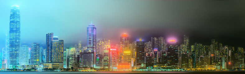 Fototapeta premium Panorama of Hong Kong and Financial district