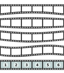 Vector realistic illustration of film strip on white background. Template film roll
