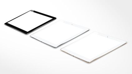 mockups latest generation of tablets lying on the surface