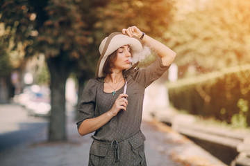 Girl with E-cigarette