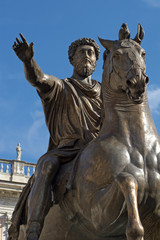 Fototapeta na wymiar Rome - marcus aurelius statue rome - piazza campidoglio