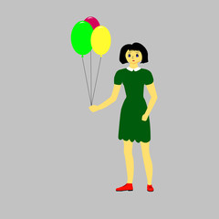 Girl with balloons