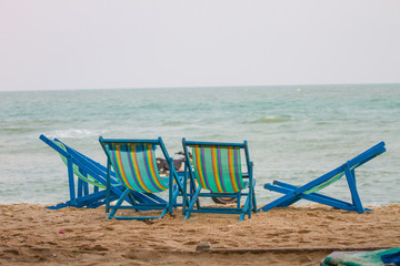 Beach canvas bed for relaxation