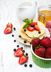 pancakes and fresh berries