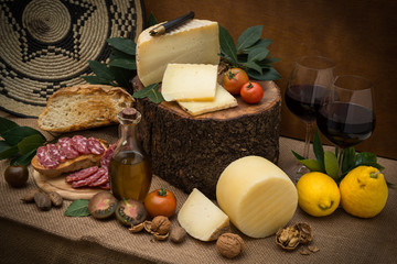 Composition of mixed Italian Food