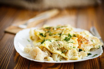 Learning omelette with cauliflower