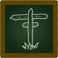 Simple doodle of a signpost