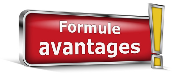 Formule avantages sur panneau rouge