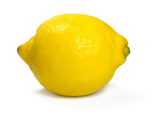 Fresh organic lemons, isolated on white background.