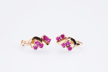 Earrings with Pink Stones