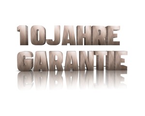 10 Jahre Garantie 3d wort 
