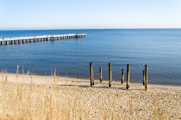 Obraz premium Baltic sea- Gdynia Orłowo and wooden pier.