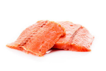 red fish fillet over white