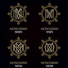 Vintage Monograms - 4 sets - monograms series
