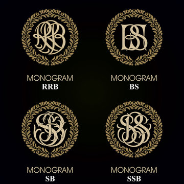 Vintage Monograms - 4 sets - monograms series
