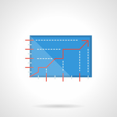 Growth graph flat color design vector icon