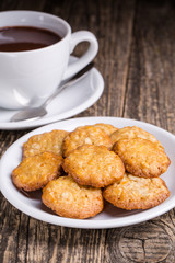 Homemade oat cookies for tasty breakfast.