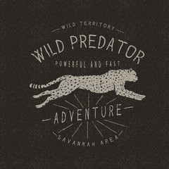 Vintage trademark with cheetah © Galacticus