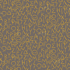 Seamless pattern with greel letters on the wall