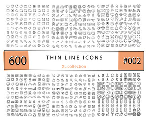 600 Vector thin line icons set for infographics, mobile UX/UI ki