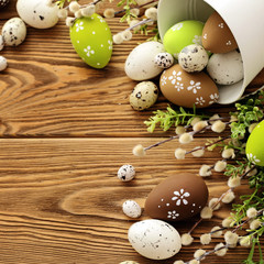 easter eggs frame background