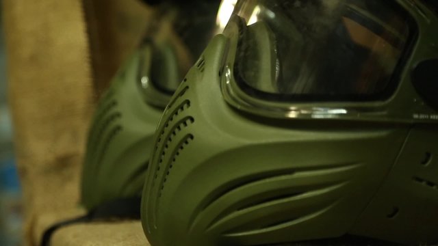 Masks for airsoft close up.