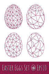 Easter eggs set with pattern. Vector illustration