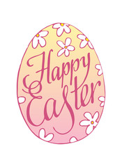 Lettering Happy Easter. Egg. Vector illustration