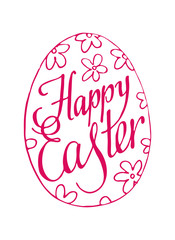 Lettering Happy Easter. Egg. Vector illustration