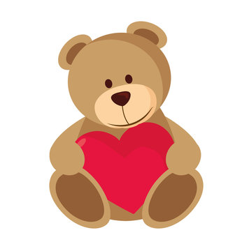 Teddy mit Herz Vektor freigestellt