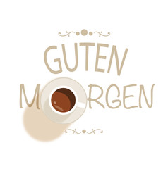 Guten Morgen Kaffee Vektor freigestellt