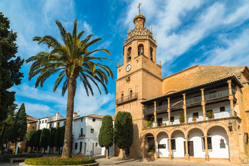 Fototapeta na wymiar Church of Santa Maria de La Major in historic center of Ronda. Andalusia. Spain