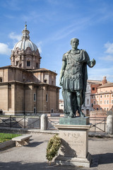 Fototapeta na wymiar Julius Caesar Statue in Rome Italy