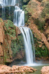 Fototapeta na wymiar Ouzoud waterfalls in Grand Atlas village of Tanaghmeilt