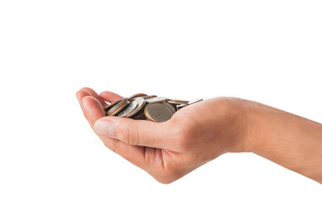 Fototapeta premium hand with coin