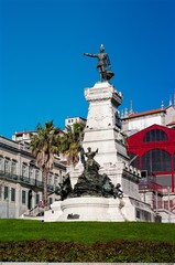 Obraz premium Statue of Prince Henry the Navigator in Porto. Portugal. (The Estatua do Infante D. Henrique)