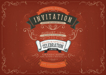 Vintage Invitation Poster Background © benchart
